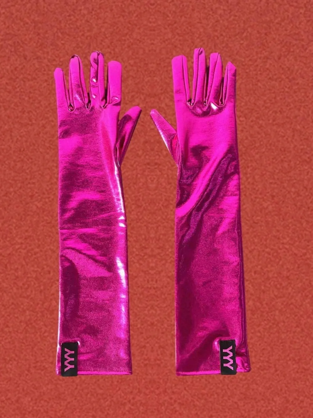 Yeah Yeah Yeahs Band Metallic Pink Long Gloves